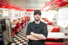 Georgie's Diner general manager and head chef Andrew Lorigo, stands inside the retro-inspired restaurant on Thursday, April 13, 2017. (Christina Kelso/ The St. Augustine Record)